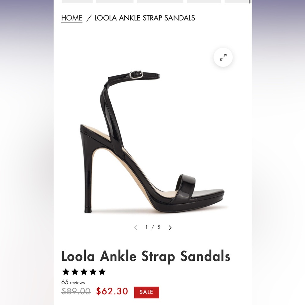 NINE WEST Loola Black Ankle Strap Sandals